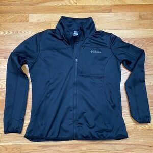 Columbia Full Zip Softshell Jacket Womens XL Black Performance Gorpcore Utility